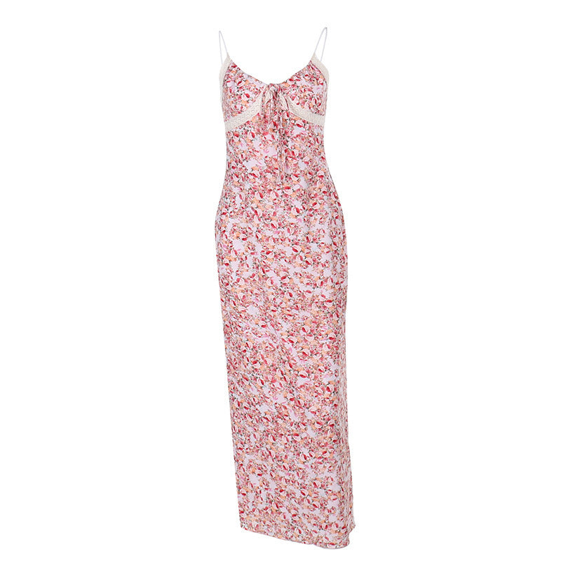 Slim-fit Floral Strap Dress Women