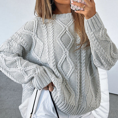 Women's Fashionable And Comfortable Woolen Round Neck Sweater