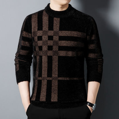 Casual All-matching Striped Thickened Knitting Top For Men