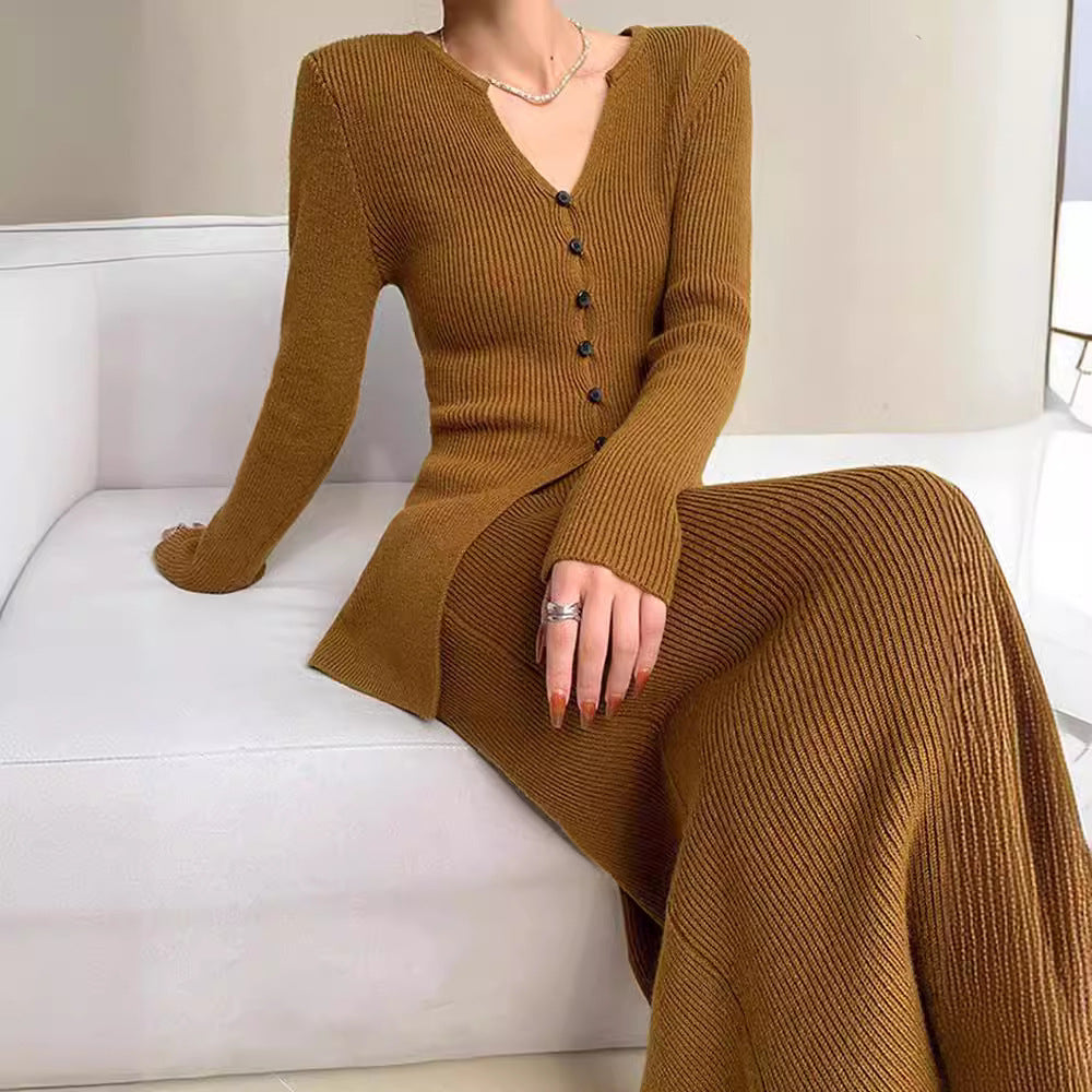 French Wool Suit Classic Style Sweaters Dress