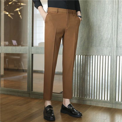 Draping Solid Color Casual Suit Pants