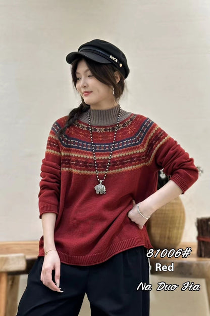 Korean Style Fashionable All-match Temperament Knitted Sweater