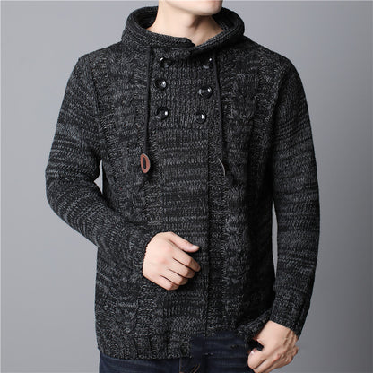 Men's Long-sleeved Thickened Hooded Sweater Knitwear