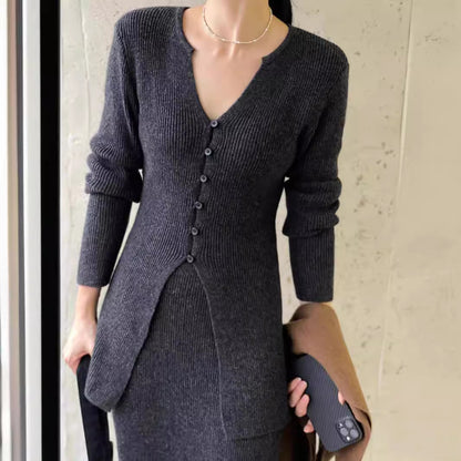 French Wool Suit Classic Style Sweaters Dress