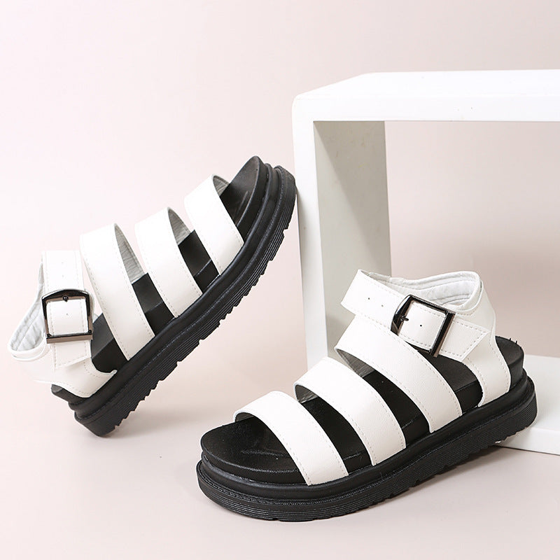 Women's Roman Open Toe Beach Shoes Platform Buckle Sandals