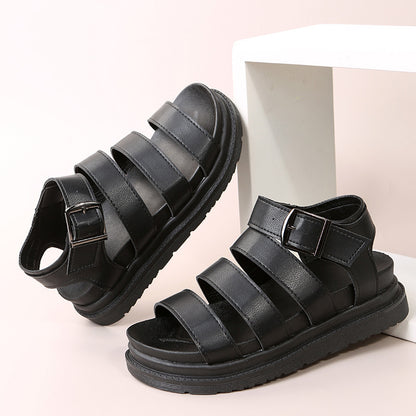 Women's Roman Open Toe Beach Shoes Platform Buckle Sandals