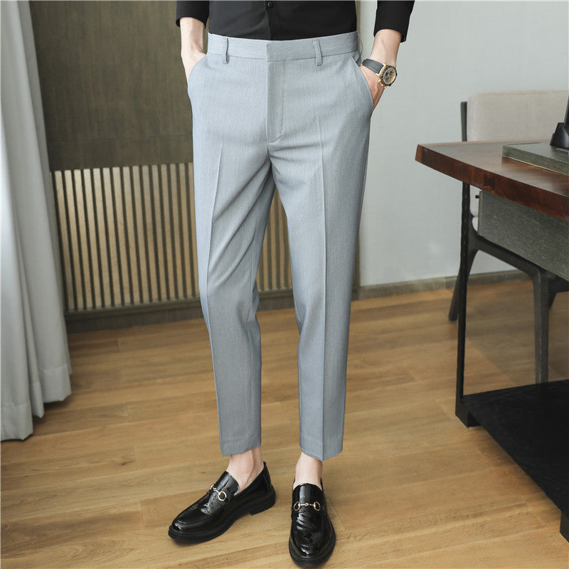 Draping Solid Color Casual Suit Pants