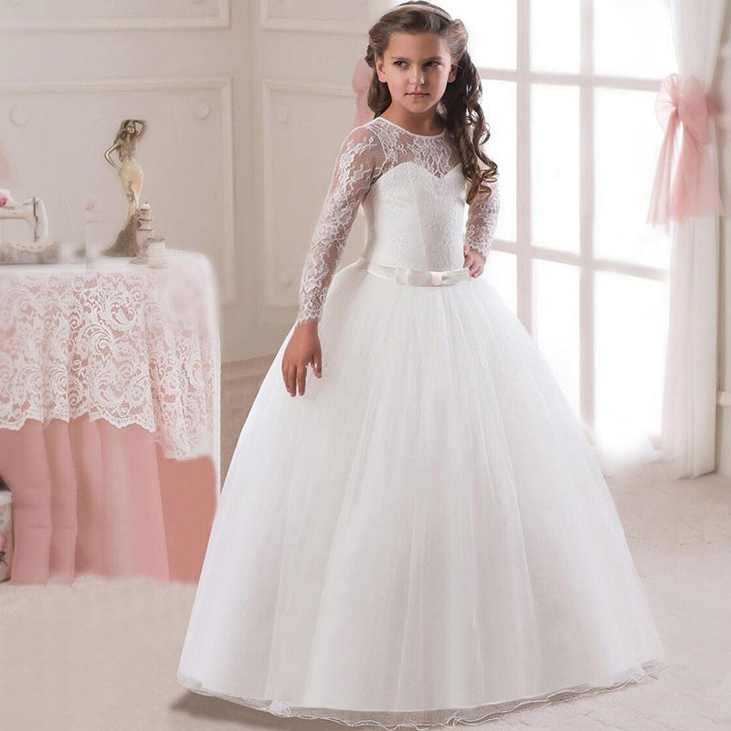 Kids Long Flower Girl Dress Dress