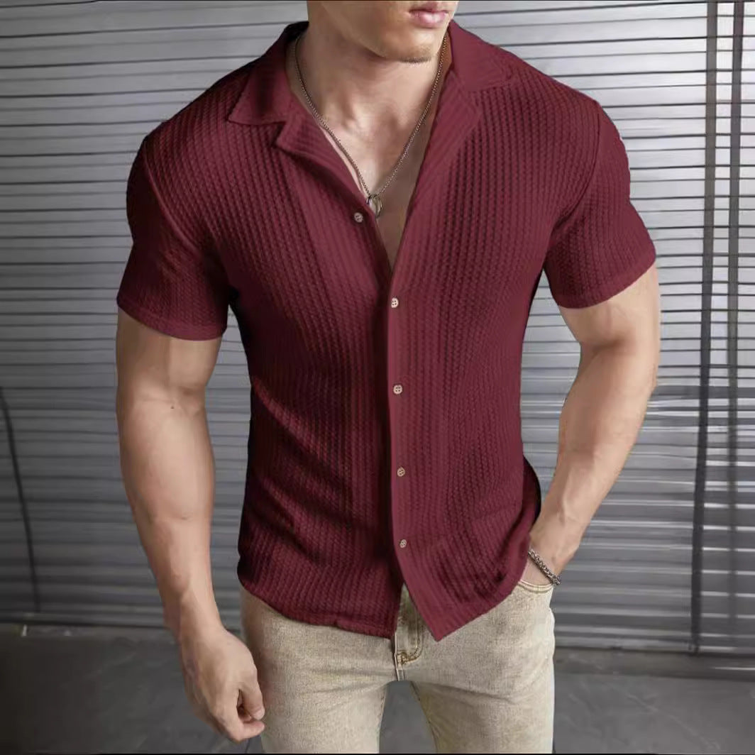 Fashion Casual Slim Top Short Sleeve Men