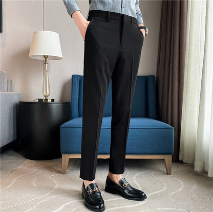 Draping Solid Color Casual Suit Pants