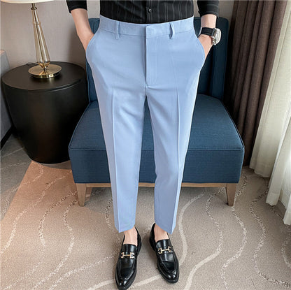 Draping Solid Color Casual Suit Pants