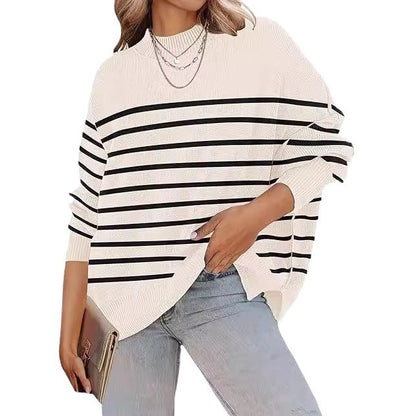 Loose Pullover Stripe Sweater For Women