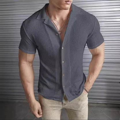 Fashion Casual Slim Top Short Sleeve Men