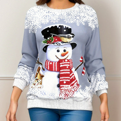 Christmas Printed Raglan Printed Sweater