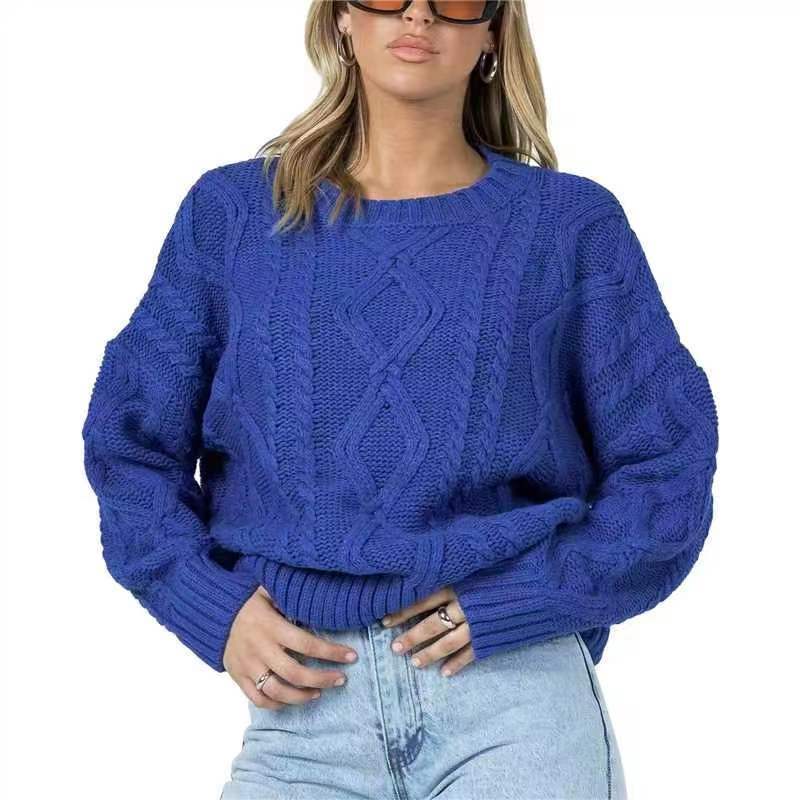 Women's Fashionable And Comfortable Woolen Round Neck Sweater