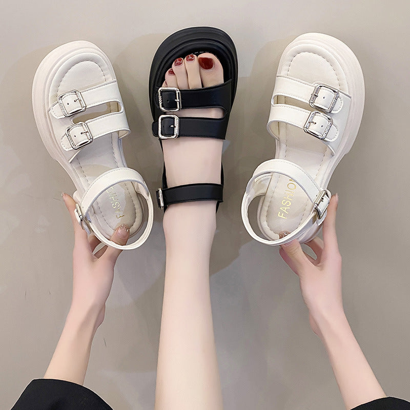 Summer New All-Match Platform Beach Shoes Strap Roman Sandals