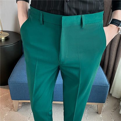 Draping Solid Color Casual Suit Pants