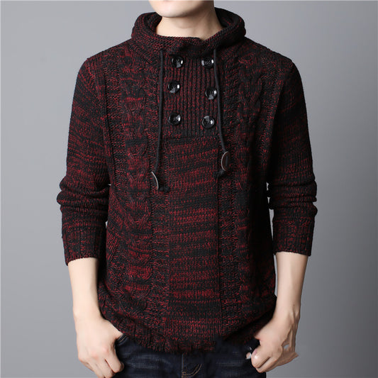 Men's Long-sleeved Thickened Hooded Sweater Knitwear