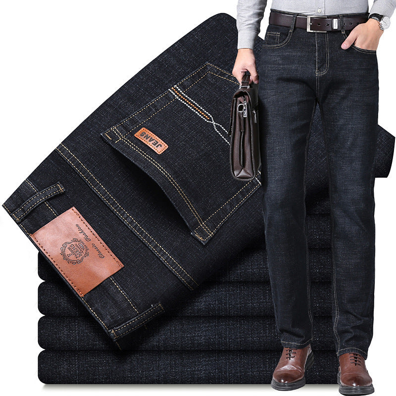 Autumn Thick Jeans Men's Loose Straight