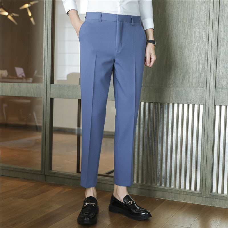 Draping Solid Color Casual Suit Pants