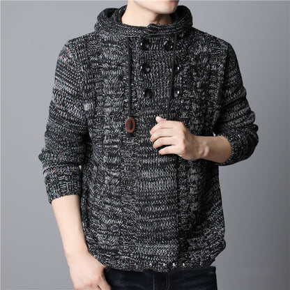 Men's Long-sleeved Thickened Hooded Sweater Knitwear