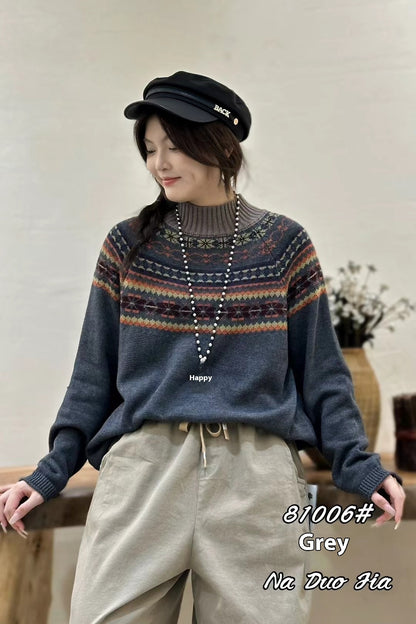 Korean Style Fashionable All-match Temperament Knitted Sweater