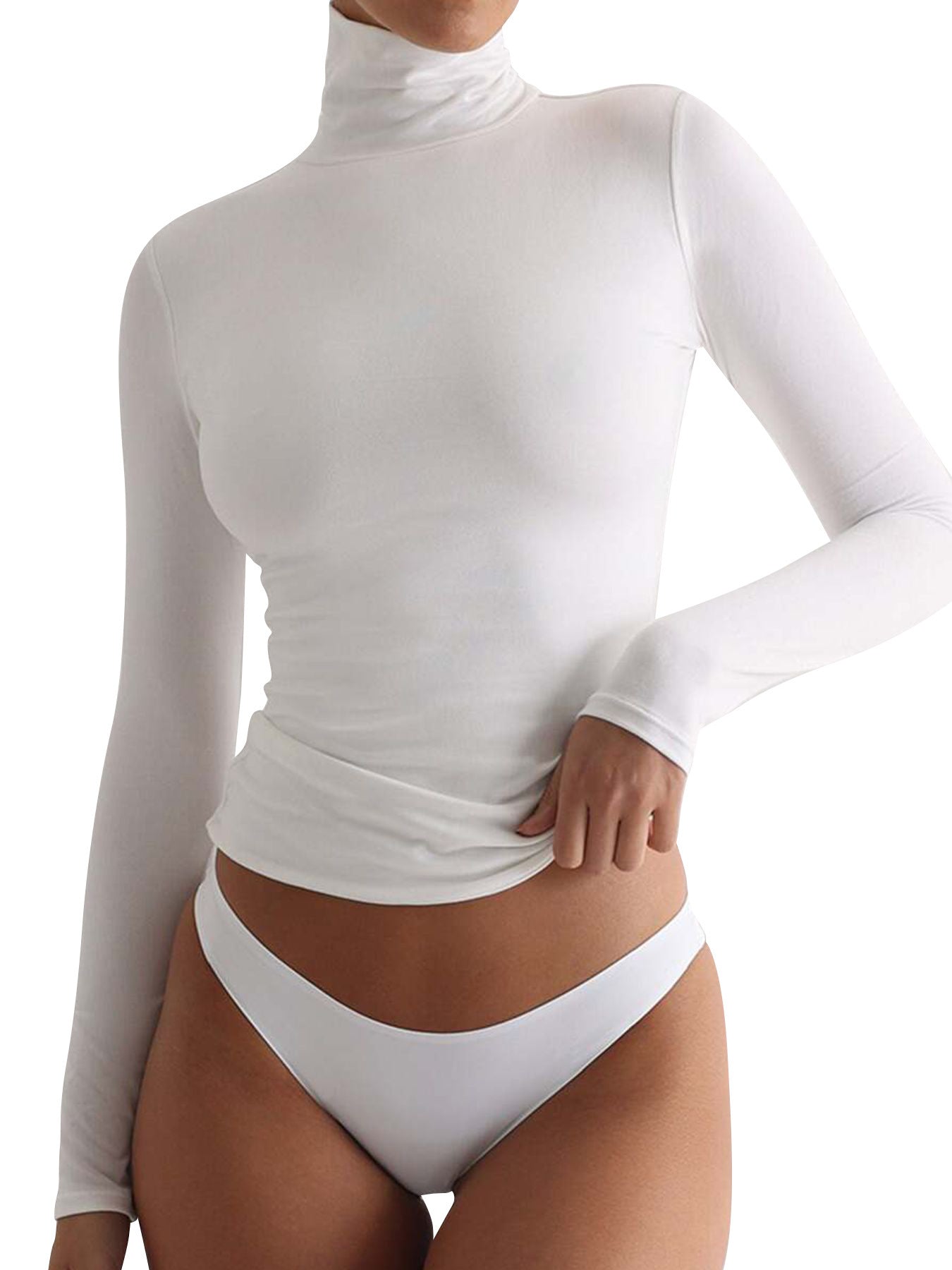 Women's Slim Fit Fashion Turtleneck Base Top