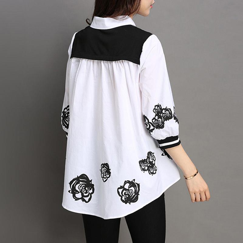 Women's Three-quarter Sleeve Fake Two-piece Bottoming Shirt