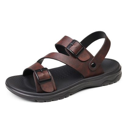 Summer New Sandals Men's Daily Beach Shoes Men's Casual Driving Soft Bottom Non-slip Sandals Breathable