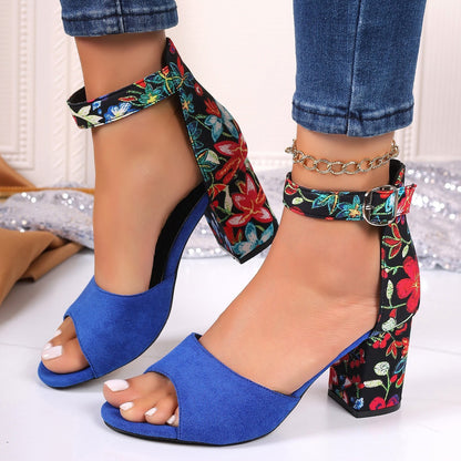 Women's Simple And Fashionable Printed Fish Mouth Sandals