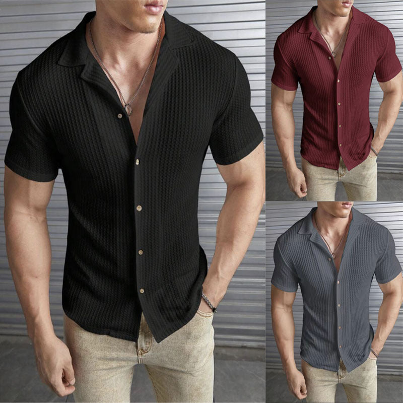 Fashion Casual Slim Top Short Sleeve Men